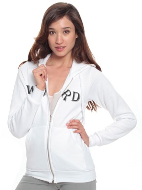 lady word white hoodie