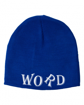 word blue beanie